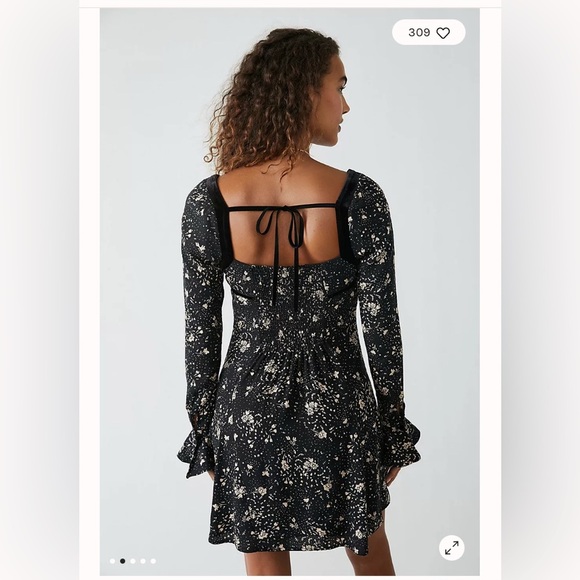 Free people black tess mini dress size small NWT - Picture 4 of 13